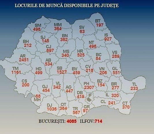 Peste 25.000 de jonuri vacante in Romania, la jumatatea lunii septembrie