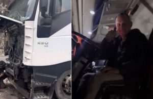 Abandonat de patron fără apă sau mâncare, timp de o lună pe Valea Oltului, un sofer ucrainean a fost salvat de romanii care i-au sarit in ajutor