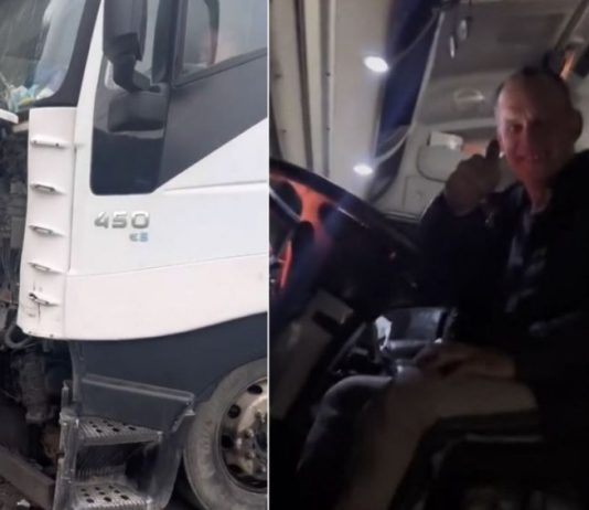 Abandonat de patron fără apă sau mâncare, timp de o lună pe Valea Oltului, un sofer ucrainean a fost salvat de romanii care i-au sarit in ajutor