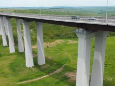 Cel mai inalt viaduct din Romania, in pericol: Au aparut fisuri intr-un pilon al pasajului urias pe A1!